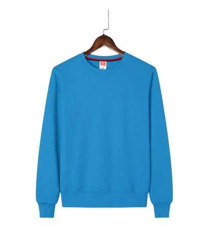 Men's Casual Pullover Custom Printed Embroidery Company Logo Clothing Fashion Winter Warm Sweater Solid Color Sweatshirt 4xl