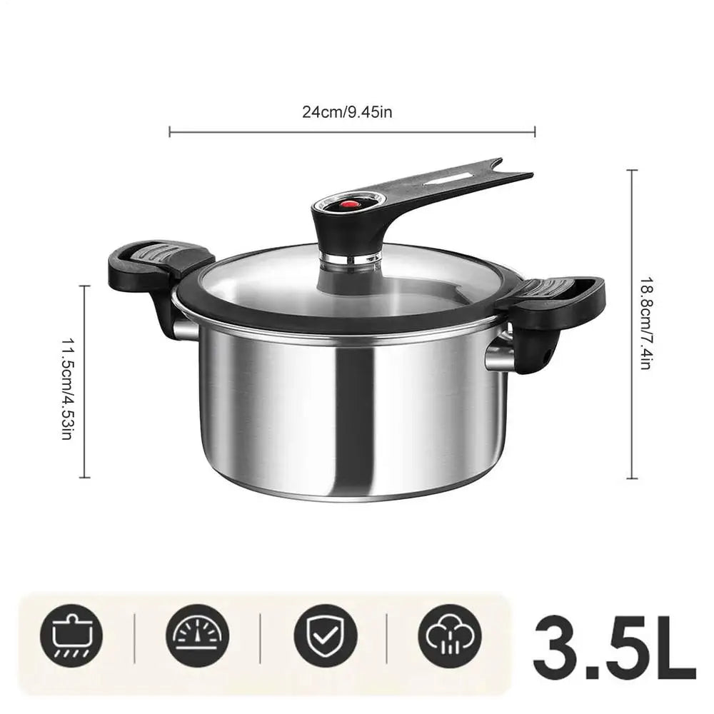 Portable Pressure Cooker Fast Cooking Stew Pot Pressure Cooker Stainless Steel Fast Cooking Multifunctional Kitchen Accessories.