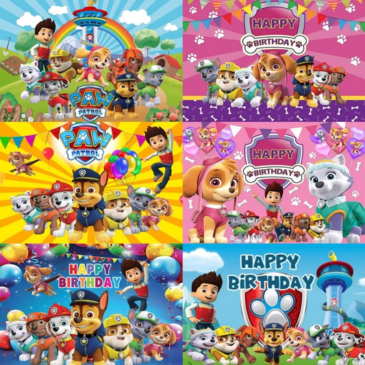 Cartoon Paw Patrol Geburtstag Hintergrund Party Fotografie Hintergrund Wand Ballon Set Studio Banner Poster Kind Geschenk Party Decor.