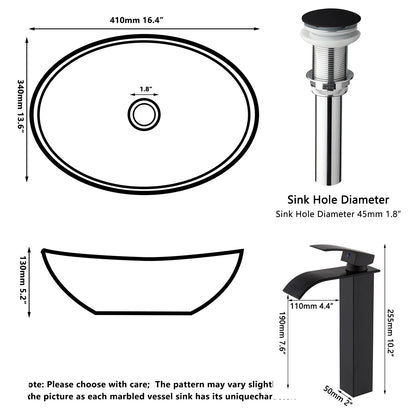 KEMAIDI Waschbecken, Waschbecken, Waschbecken über der Theke, moderne Badezimmer-Waschbecken, Schüssel mit Wasserhahn, kombinierte Waschbecken in mehreren Form