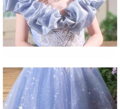 Elegangt Mädchen Abendkleid Luxus Prinzessin Kleid Geburtstag Party Pageant Outfit Kinder Klavier Rezitieren Leistung Formelle Kleidung