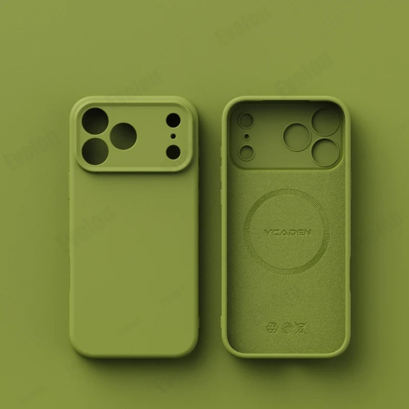 Matte Skin Liquid Silicone Case for Iphone 17 Pro Max Magnetic Magsafe Wireless Charging Candy Bumper for Iphone 17 Air 17pro.