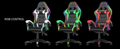bigzzia Gaming Chair with LED RGB Gaming Chairs Ergonomic PC Chair with Headrest Gaming Chair RGB Light Lighting Computer Chair