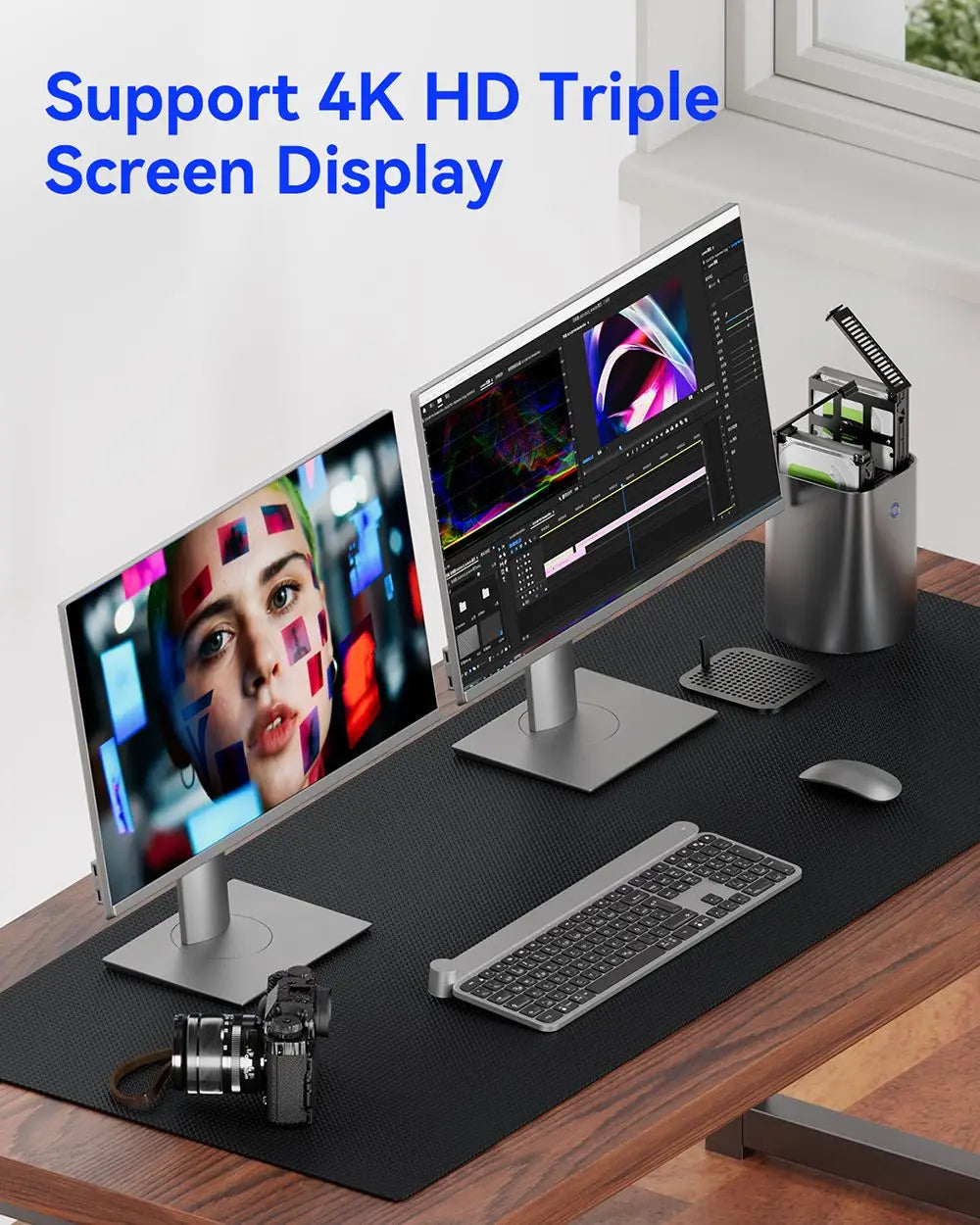 AOOSTAR R1 Mini PC NAS Router, Intel N150 4 Cores Max 3.6GHz, 16GB RAM 512GB SSD, HDMI+Type-C Triple 4K Display, WiFi 6 2*USB3.0.