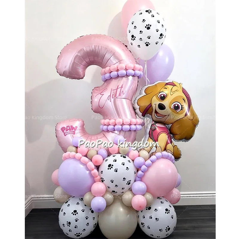 PAW Patrol Folienballons Digitale rosa Zahlenballons PAW Patrol Geburtstag Babyparty Party Dekoration Geschenk Chase Skye.