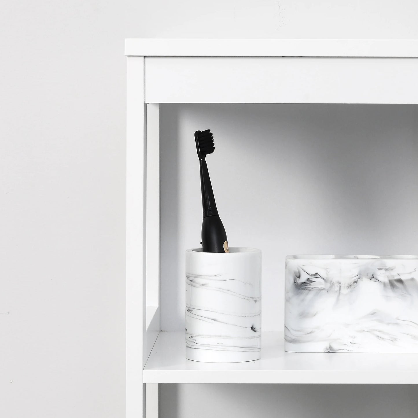 Kleankin 5 Ebenen Boden Badezimmer Regal Last 30 kg 30x30x140cm weiß