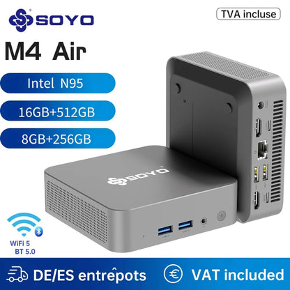 Mini PC SOYO M4 Air Intel Alder Lake N95 MiniPC Computer PC Win11 Pro Mini PC DDR4 16GB RAM 512GB ROM WiFi5 BT5.0 Desktop.