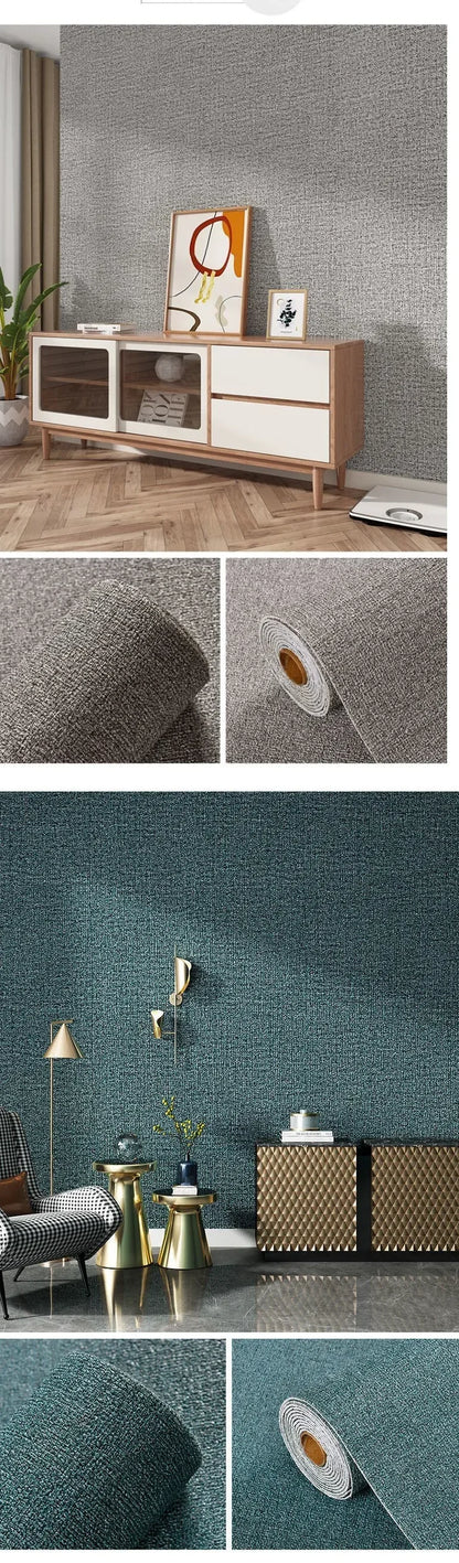 Leinen 3D Schaum Selbstklebende PVC Einfarbig Verdickte Wasserdichte Hintergrund Wand Renovierung Tapete Wand Aufkleber Wohnkultur