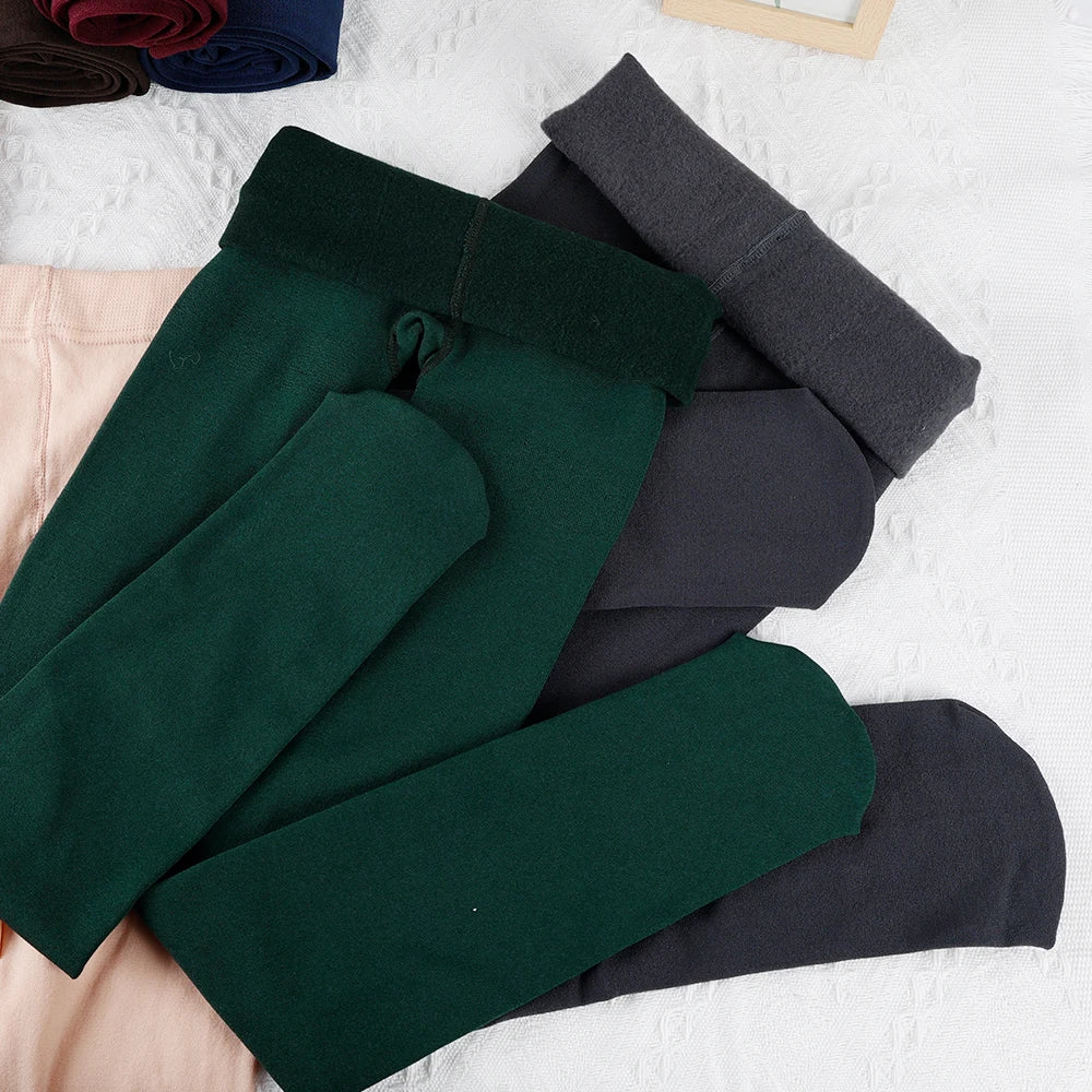 Frauen Winter Verdicken Leggings Warme Hohe Taille Einfarbig Samt für Weibliche Verdickte Samt Strumpfhosen Dehnbare Schwarze Strumpfhosen.