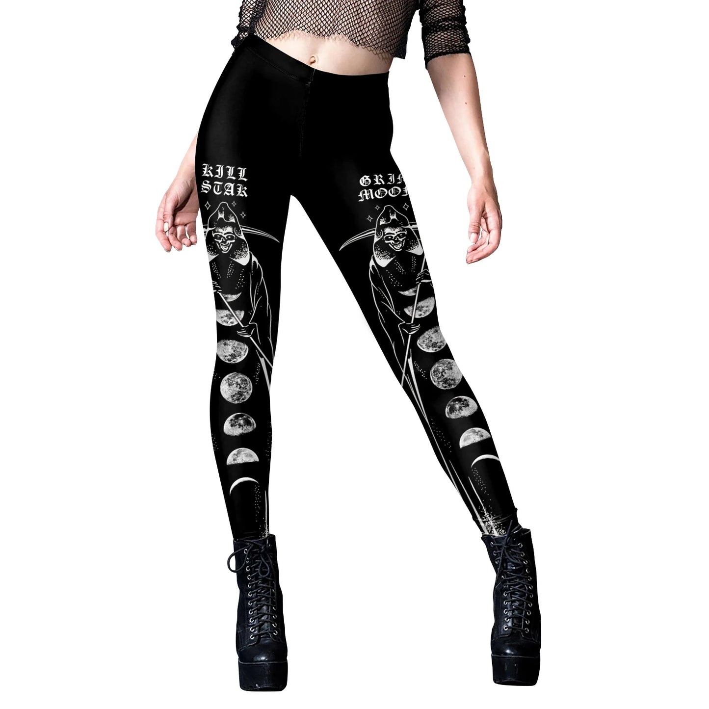 [You're My Secret] Sexy Women's Black Ouija Punk Rock Gothic Leggings For Women Push Up Fitness Legging Stretch Printed Leggins