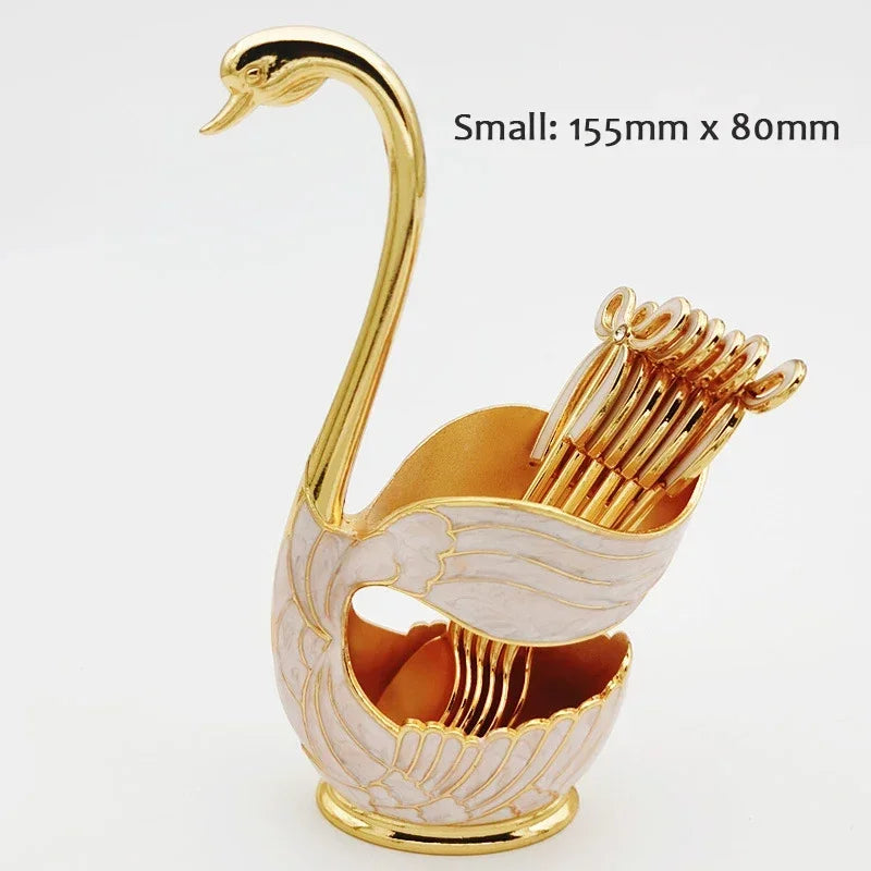 Swan-Shaped Cutlery Holder, Elegant Spoon and Fork Base, Luxury Tableware Storage, Stylish Kitchen Decor and Organizer for Home