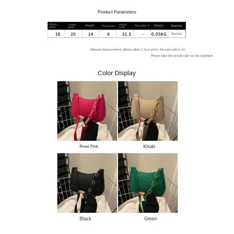 Small Square Bag Lady Felt Armpit Design Luxury Tote Released Fashion Ladies Handbag Under Crescent.