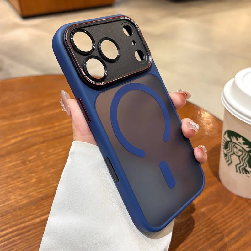 Original For Magsafe Magnetic Matte Phone Case For iPhone 14 15 16 17 Pro Max 17 Air Shockproof Armor Camera Protection Cover.