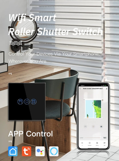 BSEED Wifi Shutter Schalter APP Control Led Smart Blind Serie Weiß Glas Panel Unterstützung Tuya Google Smart Leben Rollladen.