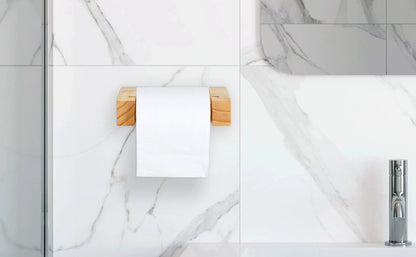 Nagel freier quadratischer Toiletten papier halter aus Holz Bad zubehör Hardware Papier handtuch halter Küchen rolle Papier halter