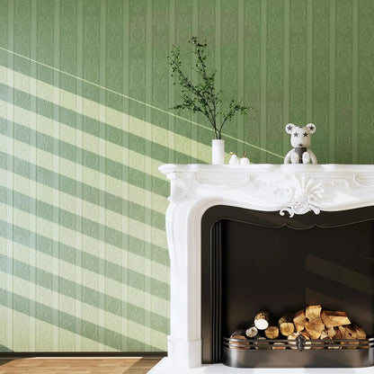 3D-Tapete mit weißer Prägung zum Abziehen und Aufkleben, Damaststruktur, selbstklebende Tapete, modernes, florales, abnehmbares Kontaktpapier