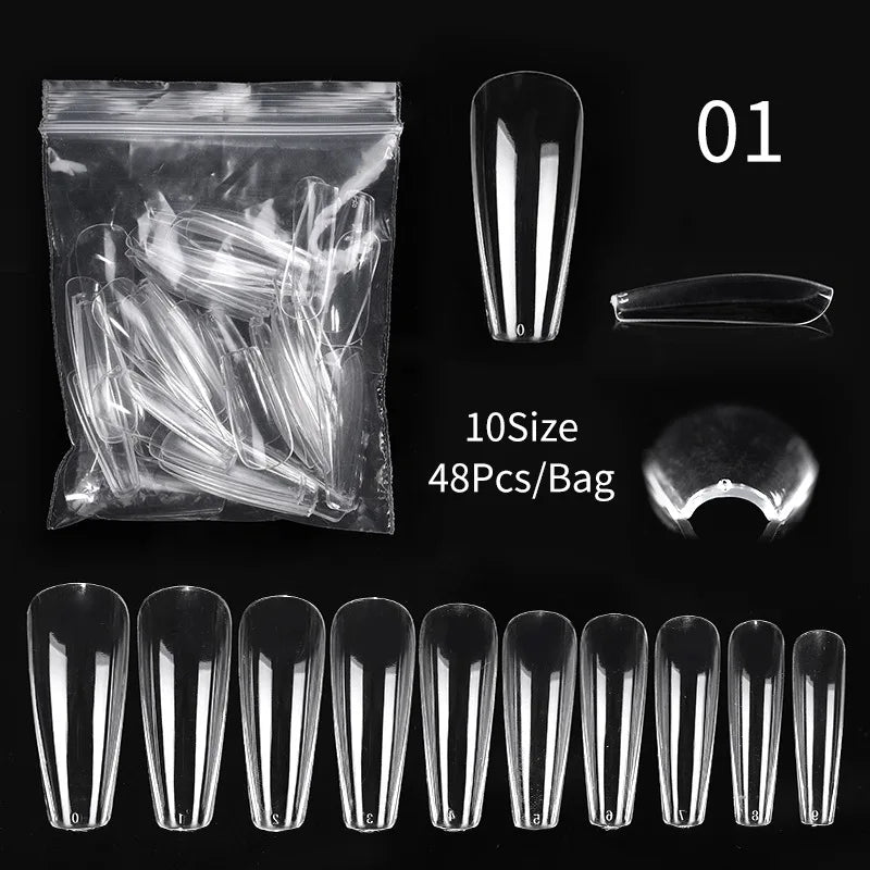 Extension False Nails Art Tips Acrylic Fake Finger Gel Polish Mold Sculpted Full Cover Press on Nails Manicures Accessories Tool