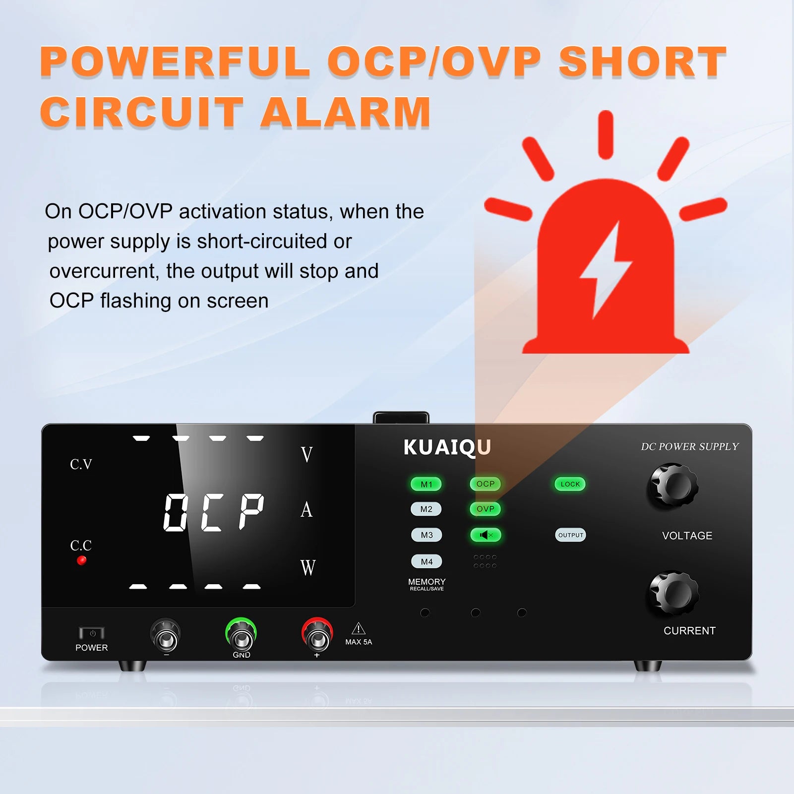 KUAIQU 3000W High Power Adjustable Bench Power Supply 1000V 300V 200V 100A 60A 30A Lab Power Supply OCP Alarm OVP Output Switch.