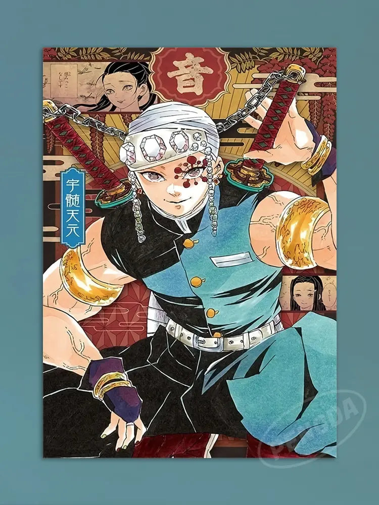 Modern Anime Canvas Wall Art  Demon Slayer Shinazugawa Sanemi Poster  Modular Home Decor for Living Room  Printed Painting.