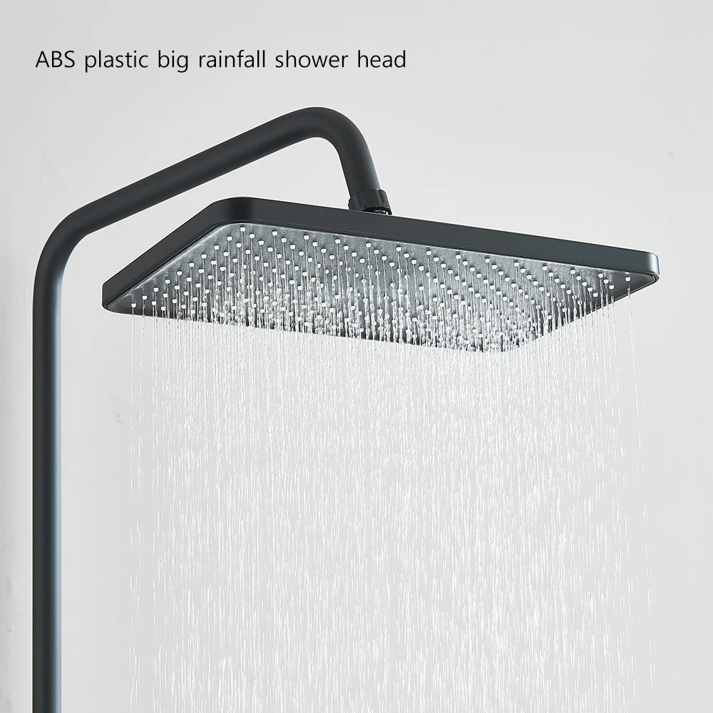 LCD Display Screen Shower Faucet Bathroom Hot Cold Control Background Lights Shower Set Piano Shower System Wall Mounted