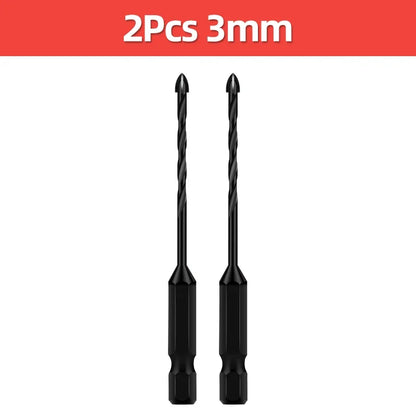 Kreuz-Sechskant-Fliesenbohrer für Glas, Beton, Keramikfliesen, Lochöffner, Tunstenkarbid, Hartmetall-Bits-Set, Werkzeuge, 3, 4, 5, 6, 8, 10, 12 mm