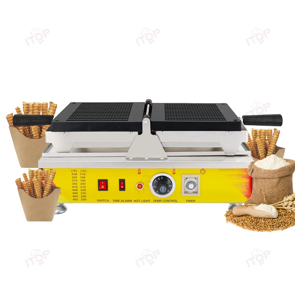 ITOP WF-CP Commercial Biscuit Stick Waffle Machine Chips Threaded Fries Shape Waffle Maker Cooking Maker Ideal for Street Food.