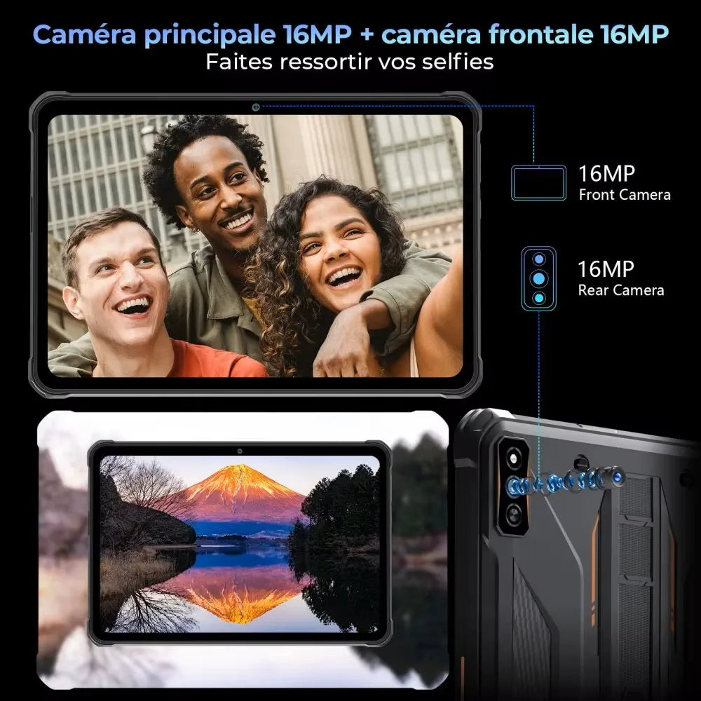 Rugged Tablets HOTWAV R7 12GB(6+6) 256GB 10.1'' 16MP+16MP Android 13.0 15600mAh large battery 20W Dual SIM 4G GPS.