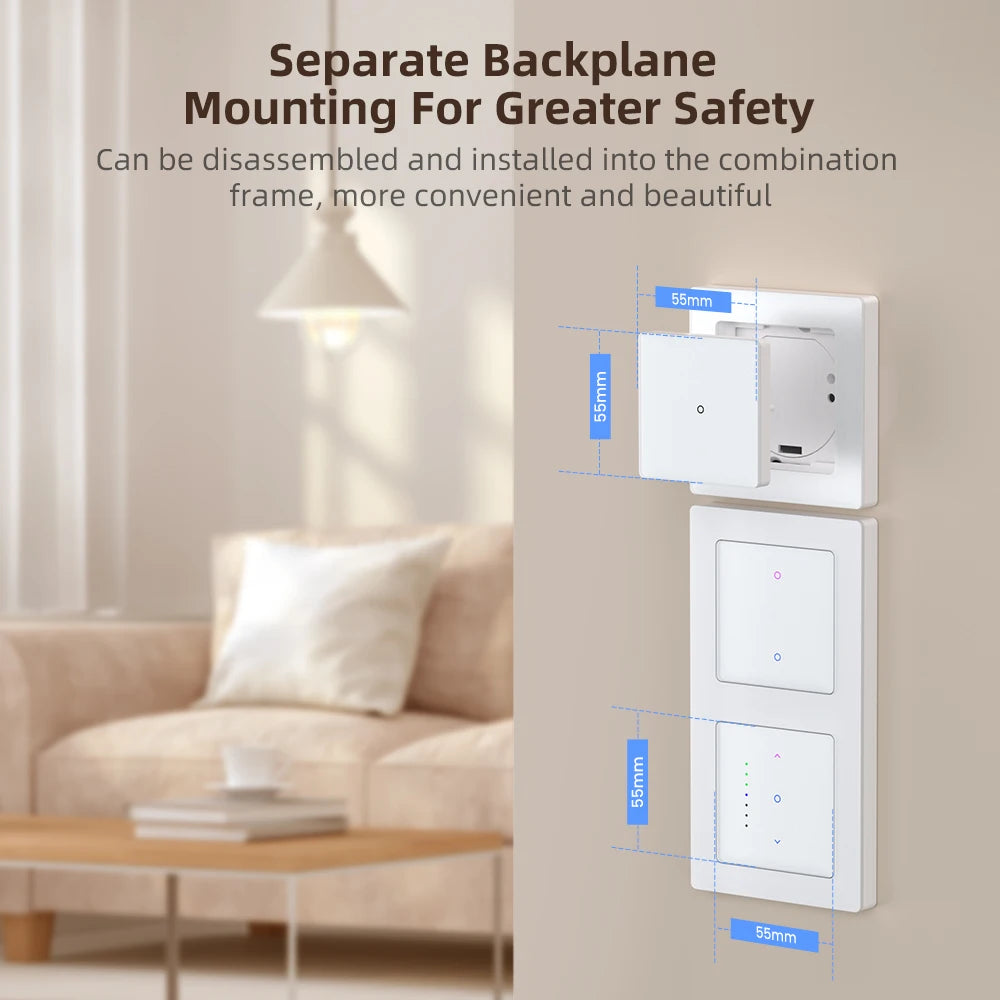 AVATTO Tuya WiFi Smart Licht Schalter Motorisierte Jalousien Shutter Vorhang Schalter Touch Glas Schalter Funktioniert Mit Alexa Google Hause.