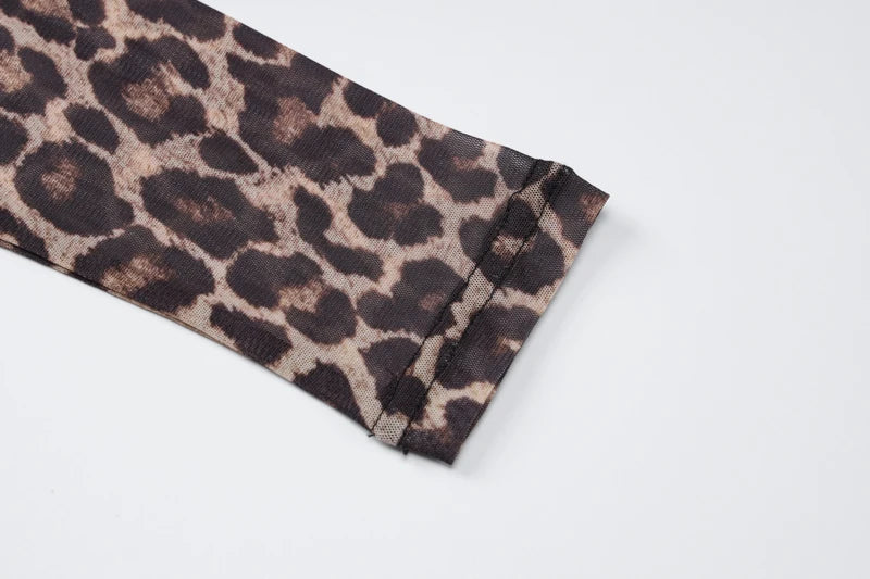 Dulzura 2024 Sexy Elegantes Maxikleid Bedrucktes Leoparden-Langarmkleider Damenkleidung Y2K Lady Party Club Streetwear Urlaub.