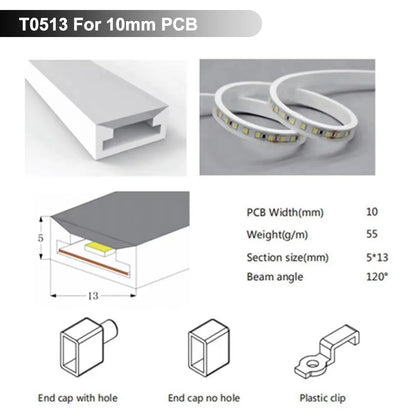 Waterproof Silicone Neon Cover Tube Flexible Soft Silica Gel for WS2811 WS2812B 5050 COB LED Strip Light Multiple Length 1m-5m.