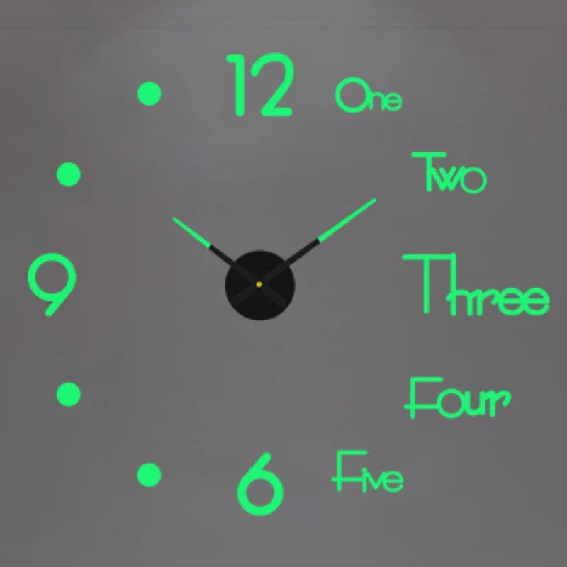 2023 Modernes Design, große Wanduhr, 3D-DIY-Quarzuhren, modische Uhren, Acryl-Spiegelaufkleber, Wohnzimmer, Heimdekoration, Horloge