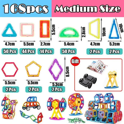 30-168pcs Magnetic Blocks Magnetic Designer Construction Set Educational Building Blocks Magnet Toys for Children Gifts.