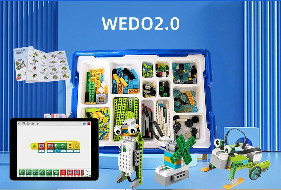 NEW 280PCS Parts WeDo 2.0 Robotics Construction Core Set Building Blocks Compatible with 45300 Scratch 3.0 Educational DIY Toys.