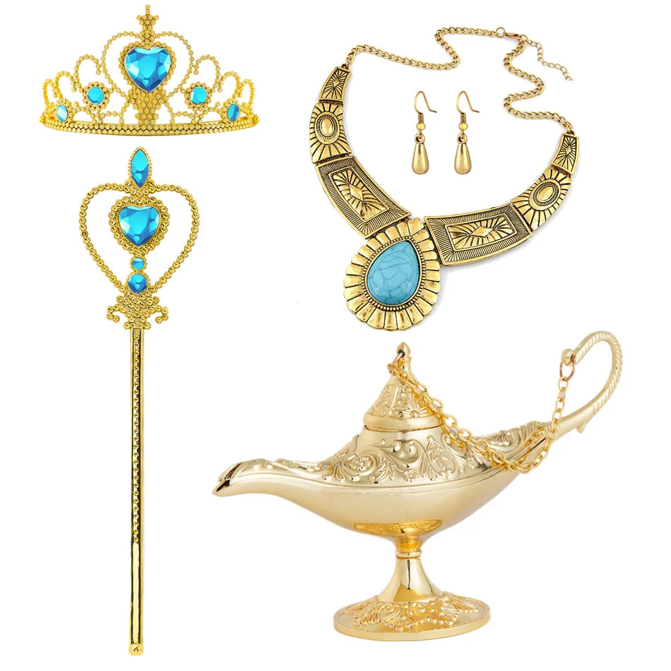 Disney Prinzessin Jasmin Kleid Kinder Cosplay Aladin und die Wunderlampe Performance Kostüm Mädchen Halloween Karneval Outfits.