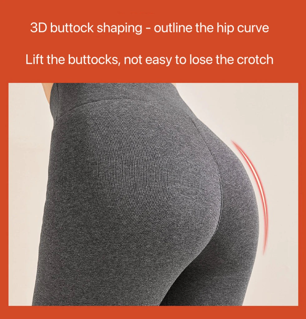 1pcs Winter Leggings Women Cotton Extra Thick Warm Pants Fashion Thermal Legging Slim Black Elastic High Waist Solid Leggings.