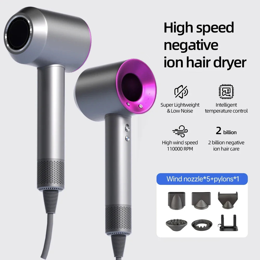 hair dryer with high speed and no blades High power silent and quick drying Portable Negative ion, suitable for home annd travel