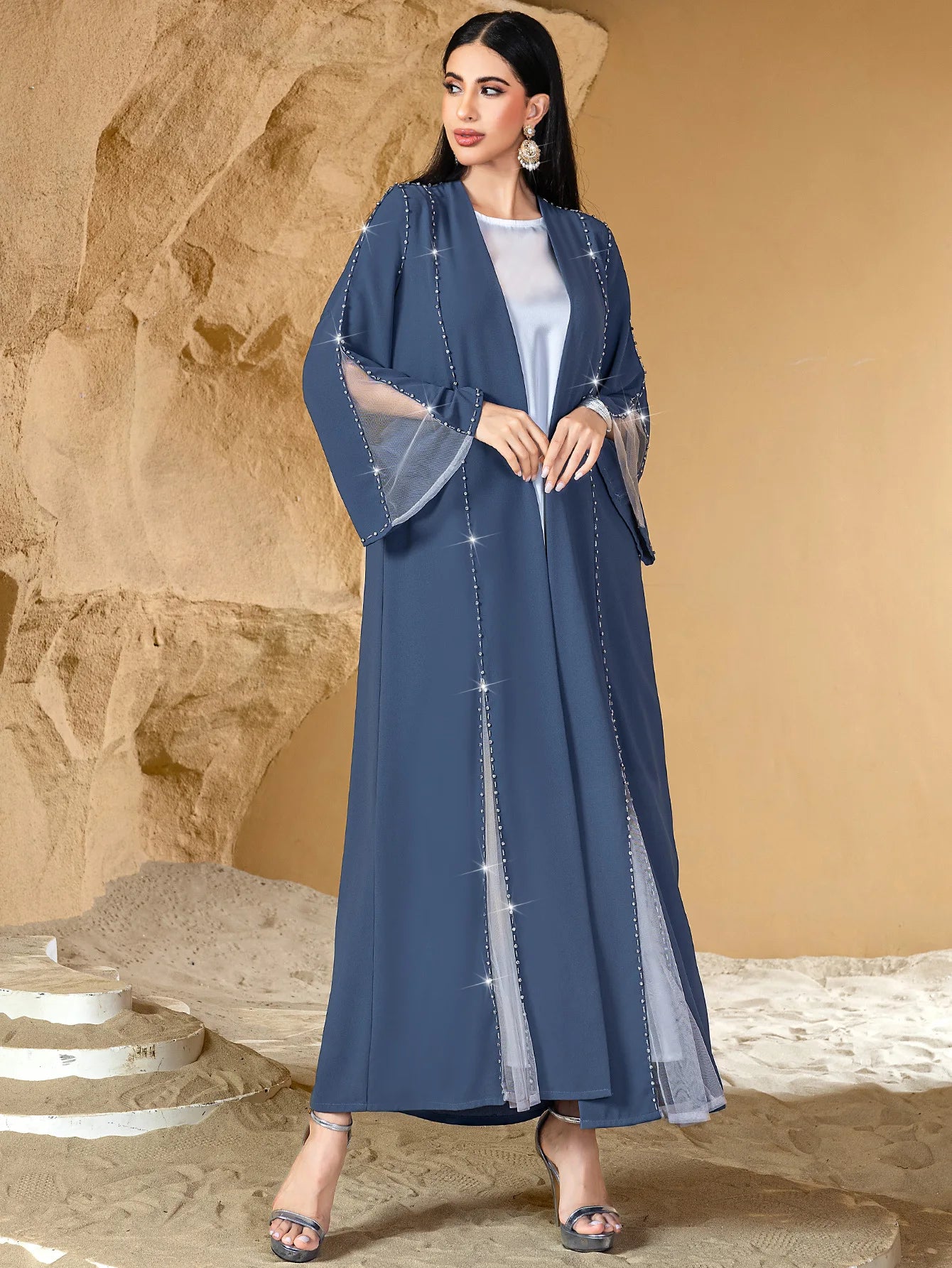 Eid Diamonds Abayas for Women 2025 Fashion Muslim Dress Dubai Open Abaya Kebaya Kimono Jalabiya Caftan Marocain Femme Robe Gown.