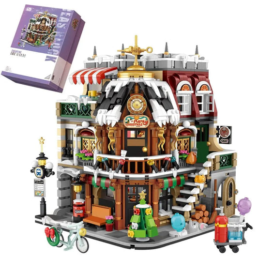2506Pcs Creative Christmas Coffee Shop Building Blocks Kit MOC Modular House Model Building Sets Gifts for Adults Kids Boys Toys.