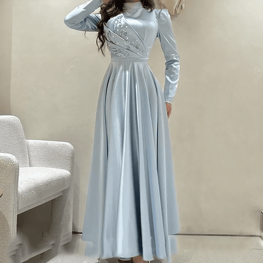 Elegante, hohe Satin-Faltenperlen, gerade, formelle Abendkleider, Geburtstagsfeier, Ballkleider, individuell gestaltet.