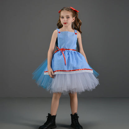 Kinder Mädchen Halloween Kostüm Zauberer von Oz Vogelscheuche Zinn Mann Löwe Hexe Prinzessin Tutu Kleid Rollenspiel Party Bühne Kleid Outfit.