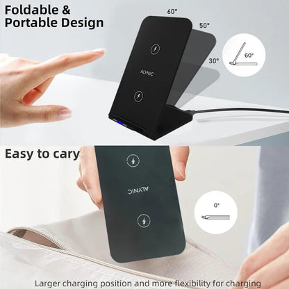 100W Wireless Charger For iPhone 16 15 14 13 12 Pro Max 11 Phone Stand Charger for Samsung S24 S23 Xiaomi Foldable Fast Charging