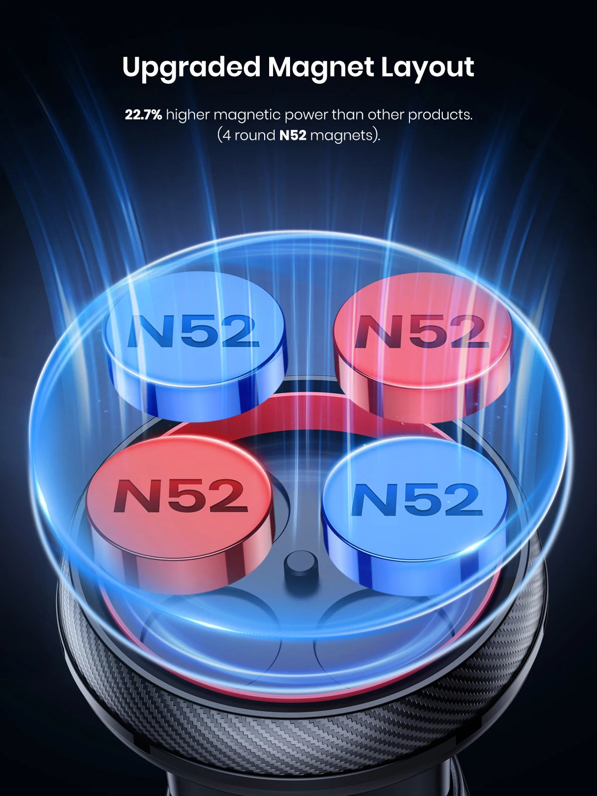 TOPK Magnetic Car Phone Mount in Car Phone Holder Air Vent Magnetic, 6 N52 Magnets Universal Mobile Phone Holders for iPhone 15.