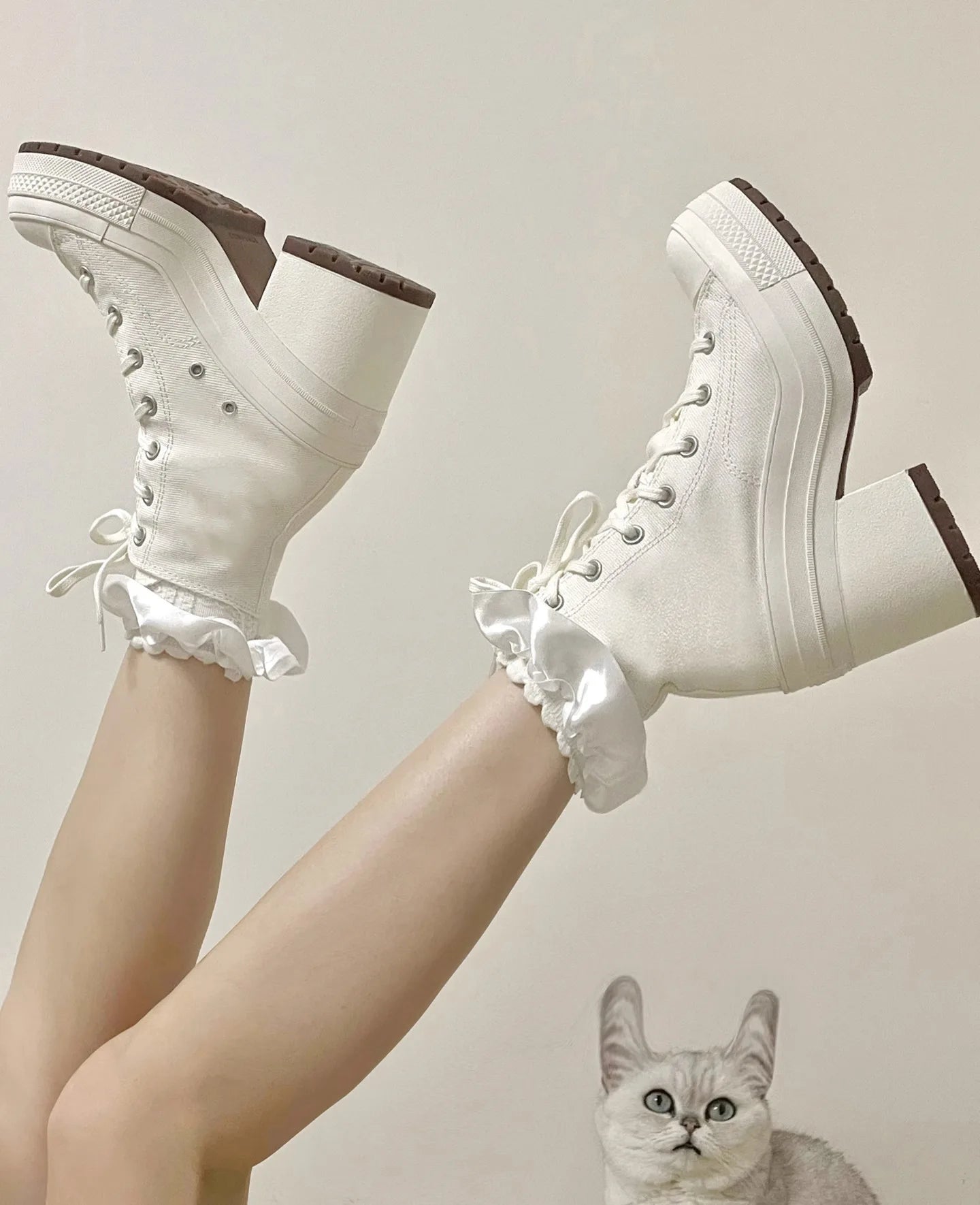 Women Platform Sneakers Canvas Shoes Personalized Luxry Heels Skateboard Lace Up Casual Fashion Outdoor Sneakers