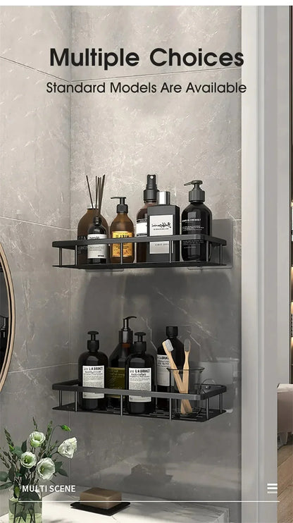 Badezimmerregal ohne Bohren, Wand-Eckregal, Toilettenartikel, Make-up, Shampoo, Aufbewahrung, Organizer, Handtuchhalter, Duschregal, Wohnaccessoires