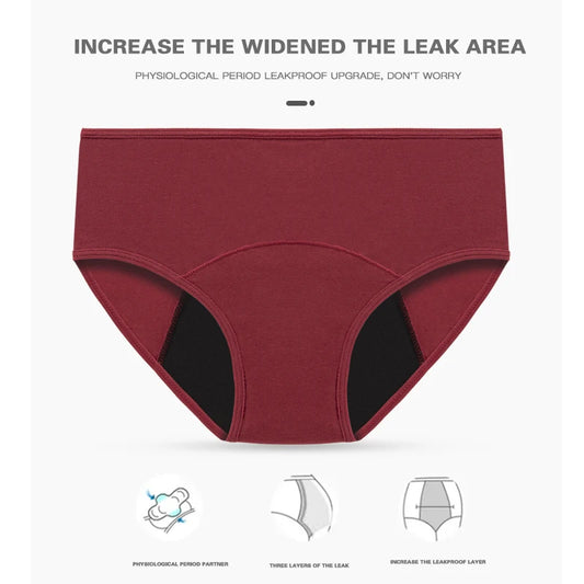 3pcs Women Menstrual Period Underpants Ladies Cotton Postpartum Absorbent Leak Proof Panties European size XS-5XL.