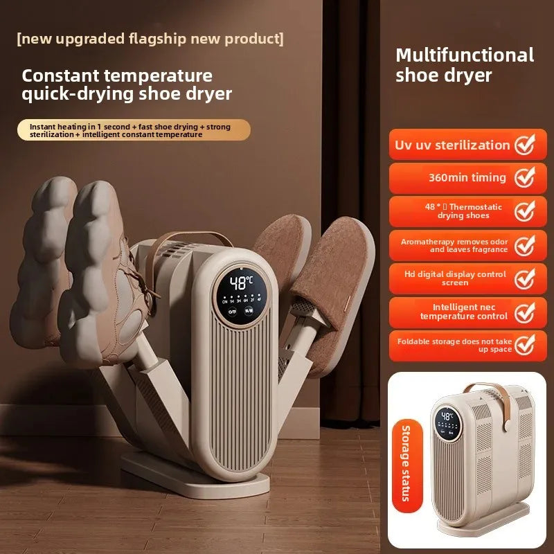 Portable Foldable Electric Shoe Dryer UV Blue Light UV Sterilization Deodorizing Shoe Dryer Fast Drying Household Shoe Dryer