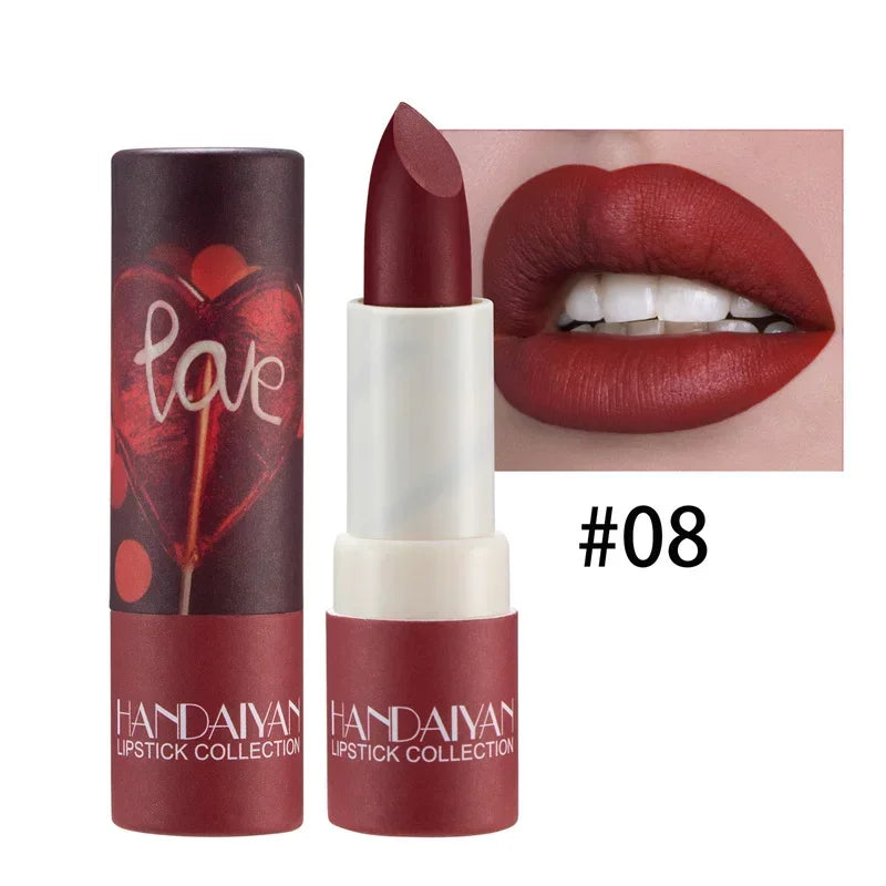 8Colors Brand Makeup Matte Lipstick Waterproof Long Lasting Lip Stick Sexy Red Pink Velvet Nude Lipsticks Women Cosmetics Makeup