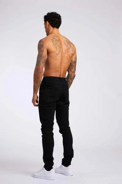 New Style of Denim Men's Jeans Cross-border Ins Trendy Black Slim High Waist Denim Pants Men