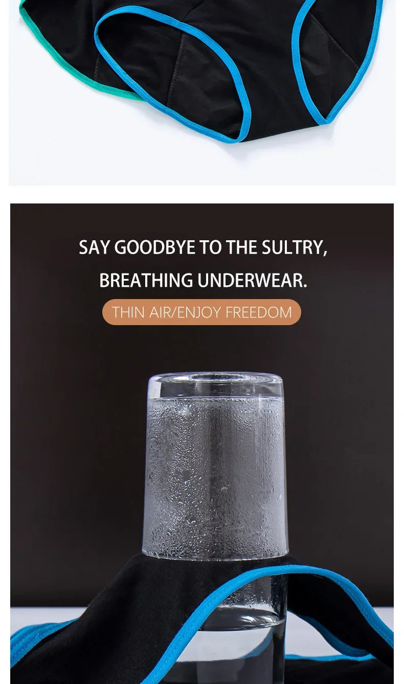 Women Menstrual Panties Leak Proof Briefs Solid Plus Size Cotton Panties Lingerie Absorbency Comfortable Physiological Underwear.