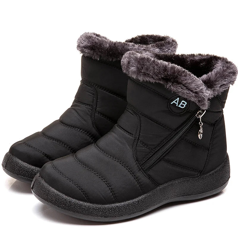 Women's Boots Women's Ankle Boots With Fur Winter Shoes Women Low Heels Winter Boots Snow Waterproof Botas Mujer Winter Footwear.
